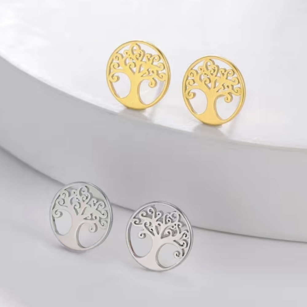 Earrings --Tree Of Life 18K gold plate or silver